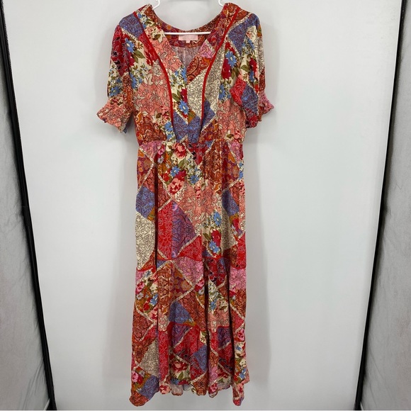 Une Ame Red Maxi Dress Medium - Picture 2 of 10